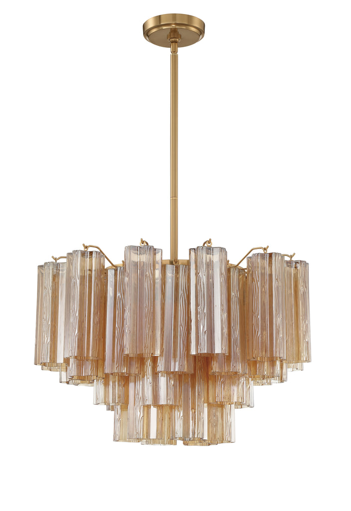 Addis 9 Light Aged Brass Chandelier Crystorama