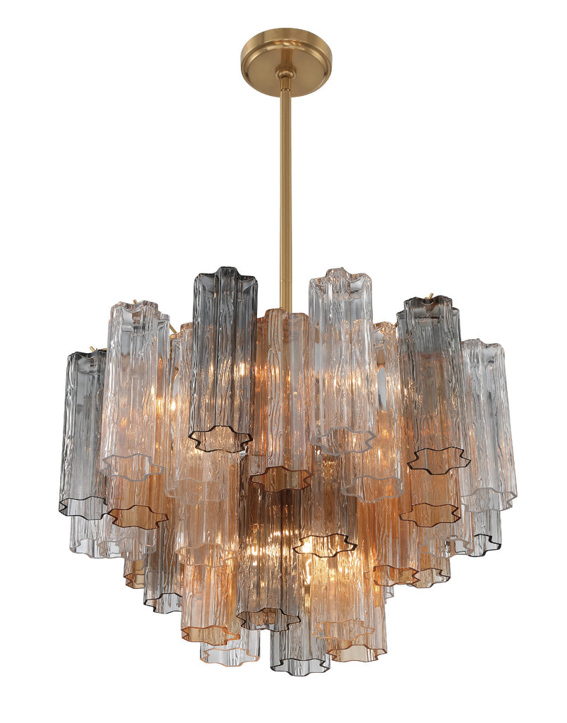 Addis 9 Light Aged Brass Chandelier Crystorama