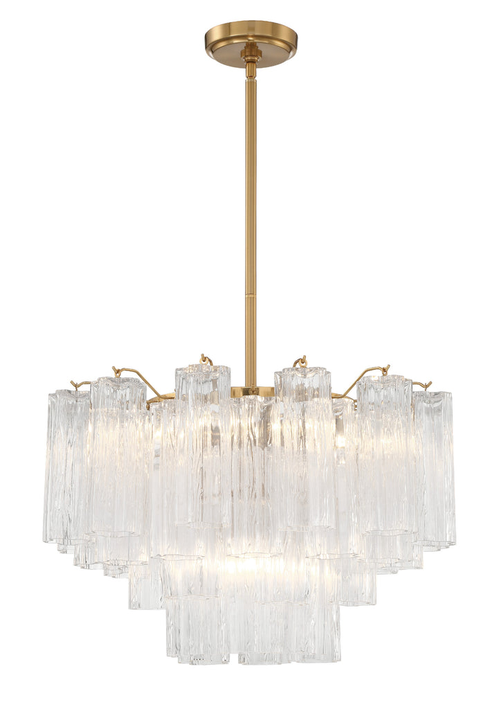 Addis 9 Light Aged Brass Chandelier Crystorama