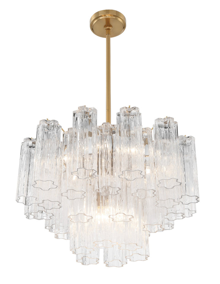 Addis 9 Light Aged Brass Chandelier Crystorama