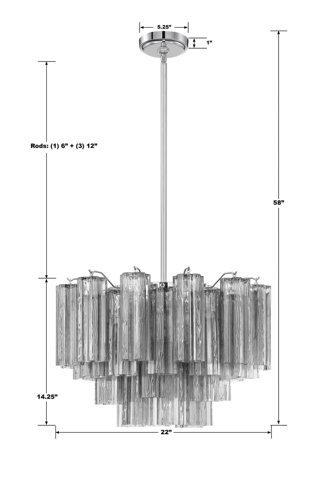 Addis 9 Light Polished Chrome Chandelier Crystorama