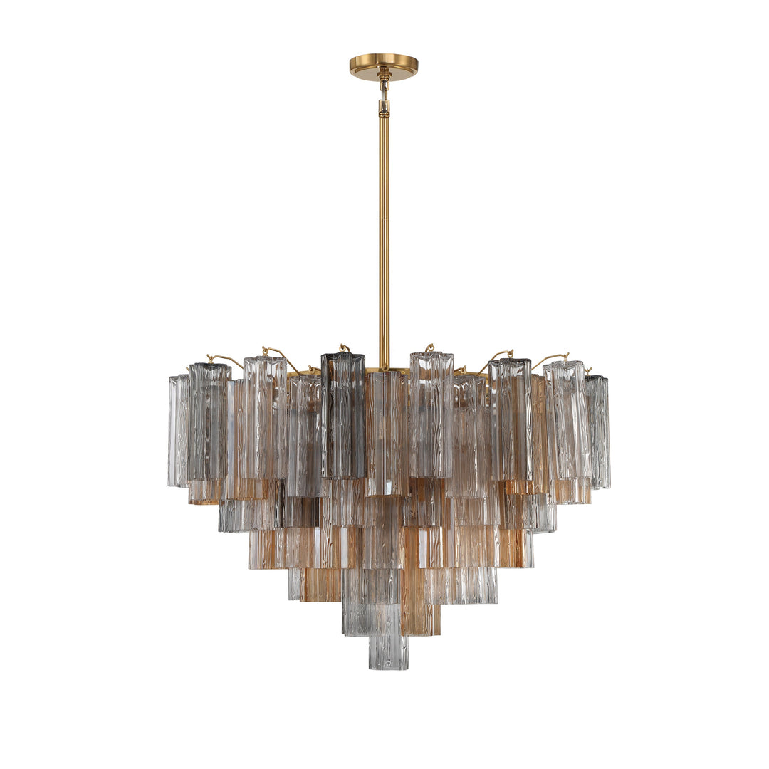 Addis 16 Light Aged Brass Chandelier Crystorama