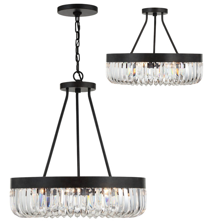 Crystorama Crystorama Alister 8 Light Charcoal Bronze Semi Flush Mount