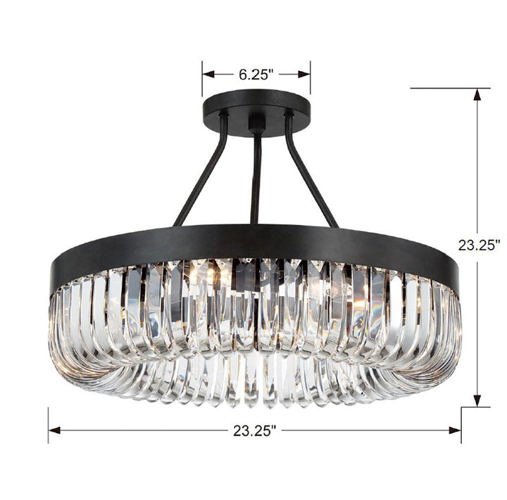 Crystorama Crystorama Alister 8 Light Charcoal Bronze Semi Flush Mount