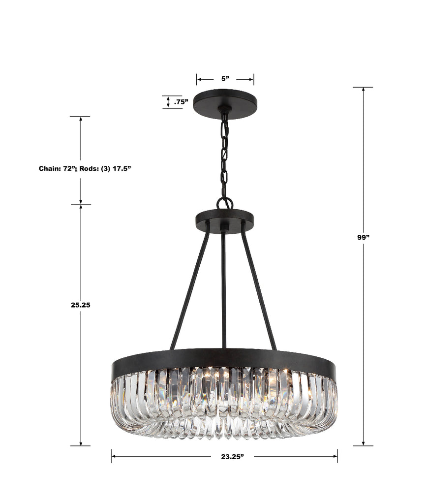 Alister 8 Light Charcoal Bronze Chandelier Crystorama