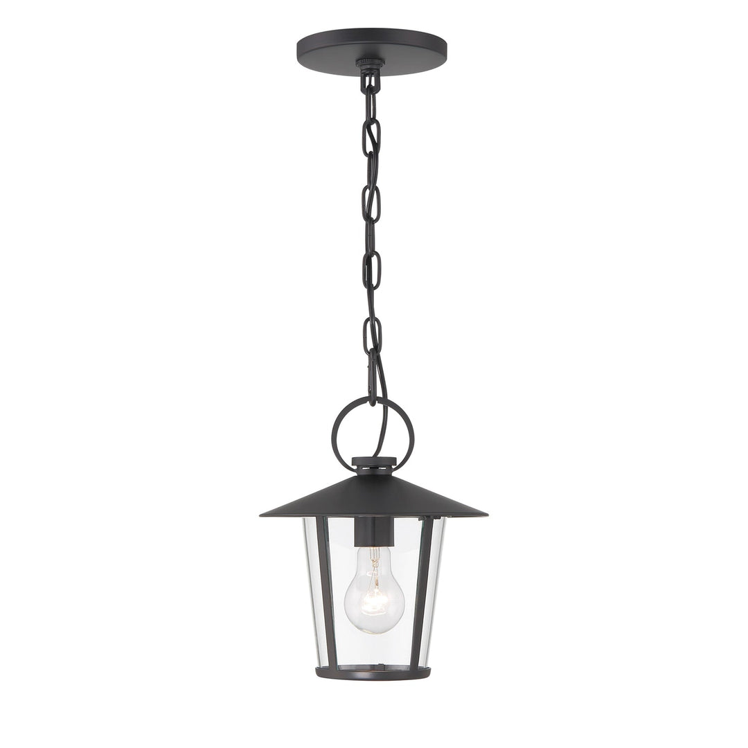 Andover 1 Light Matte Black Outdoor Pendant Crystorama