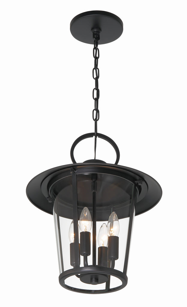 Andover 4 Light Matte Black Outdoor Pendant Crystorama