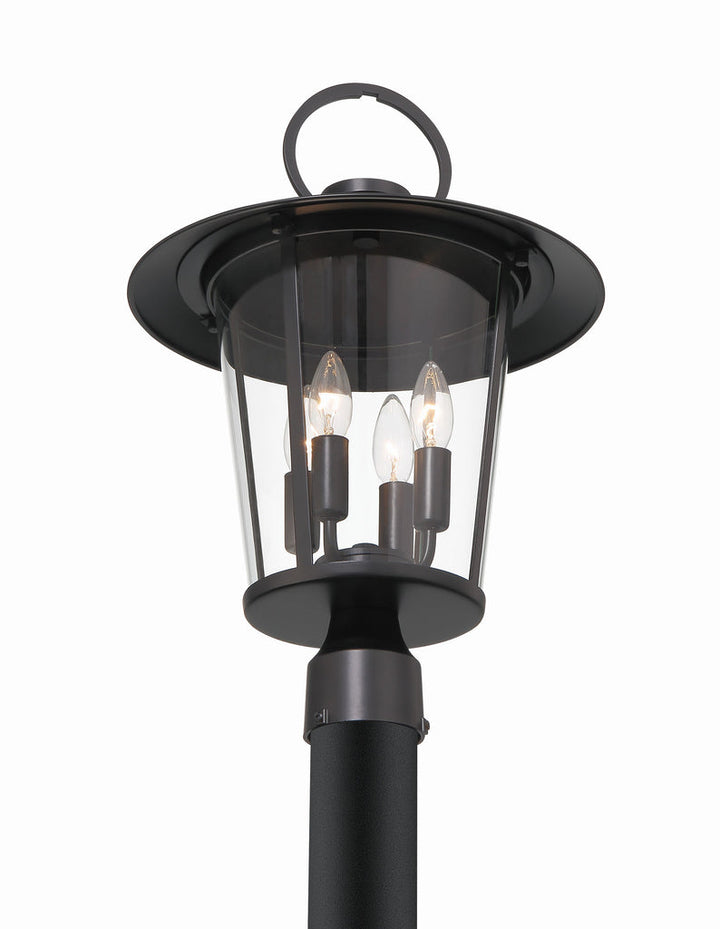 Andover 4 Light Matte Black Outdoor Post Crystorama