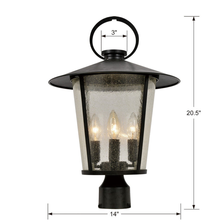 Andover 4 Light Matte Black Outdoor Post Crystorama