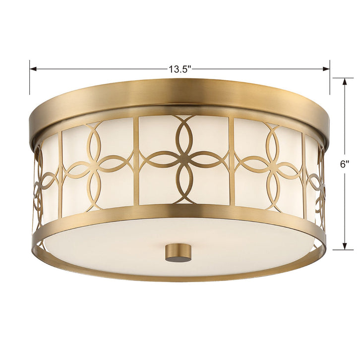 Crystorama Crystorama Anniversary 2 Light Vibrant Gold Flush Mount