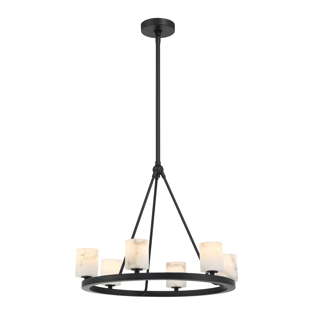 Aragon 6 Light Matte Black Chandelier Crystorama