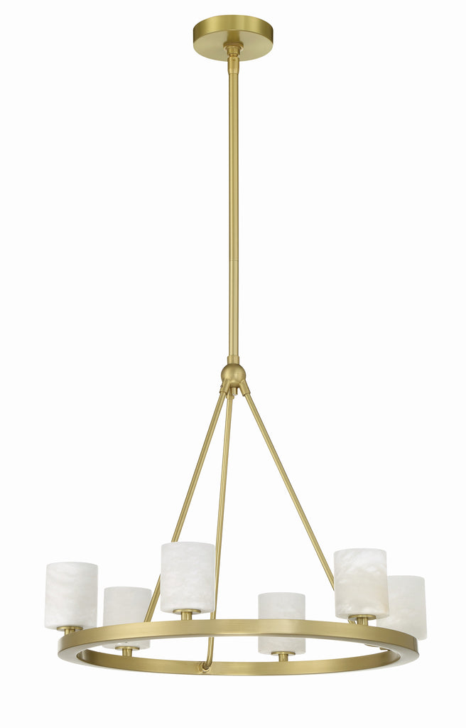 Aragon 6 Light Soft Brass Chandelier Crystorama