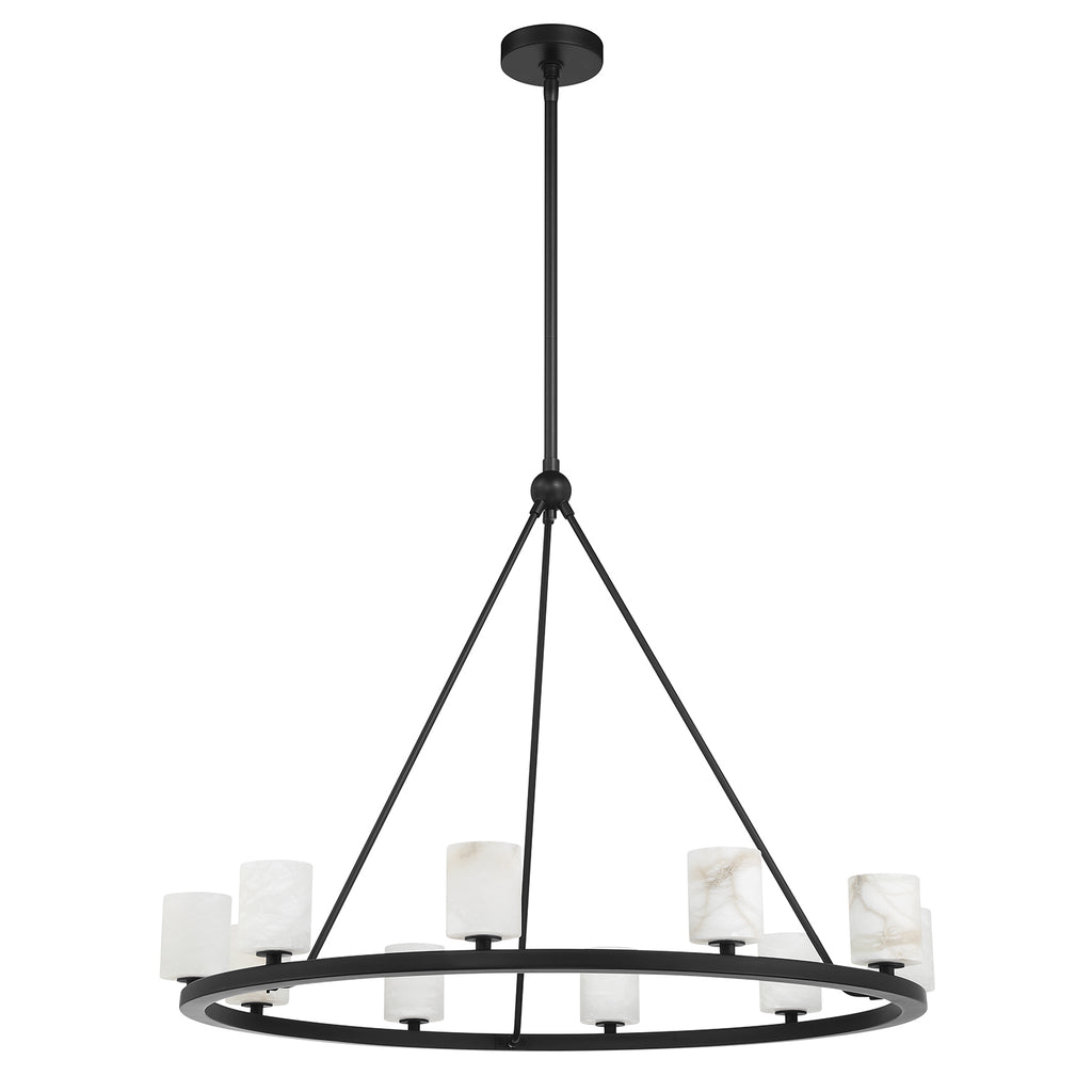 Aragon 10 Light Matte Black Chandelier Crystorama