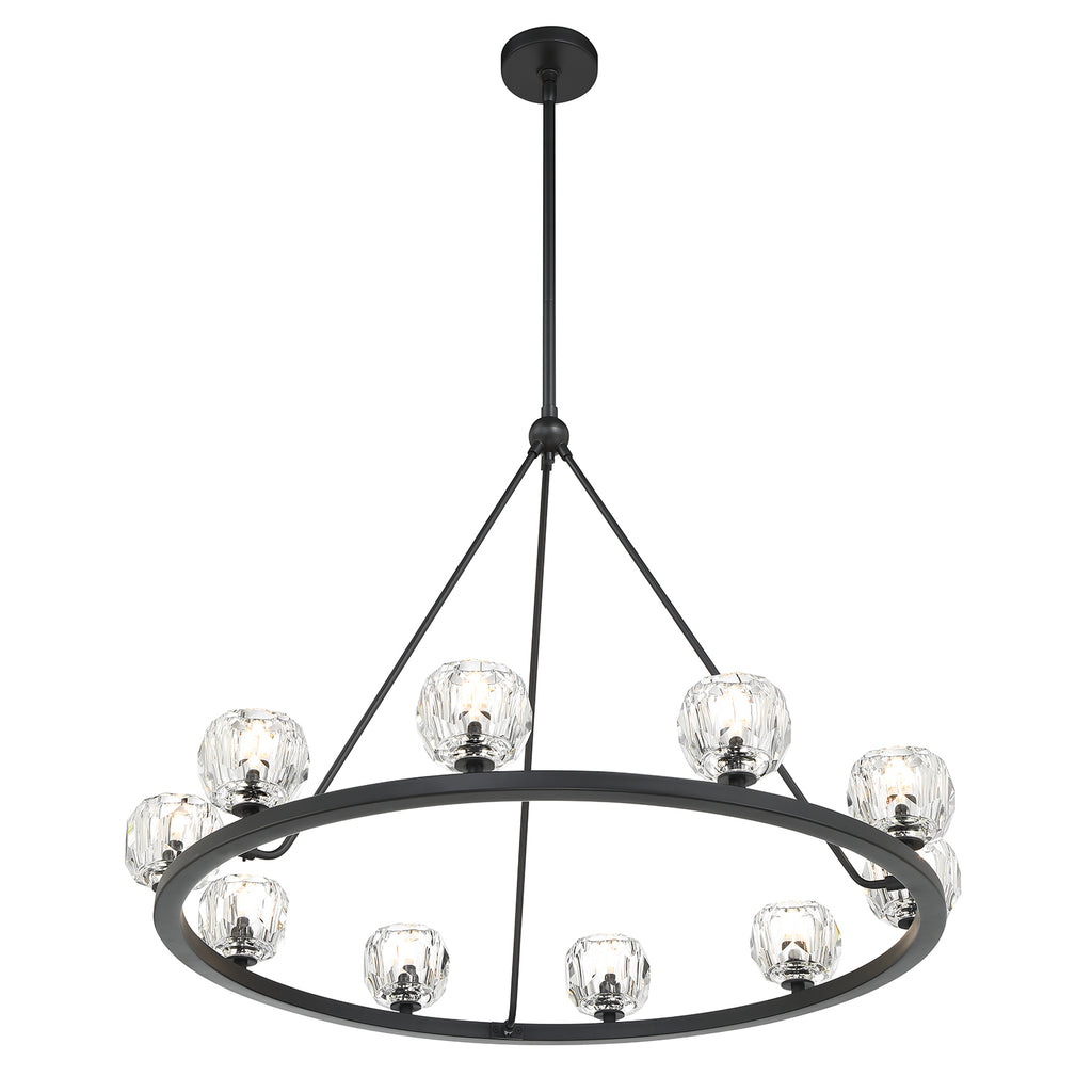 Aragon 10 Light Matte Black Chandelier Crystorama