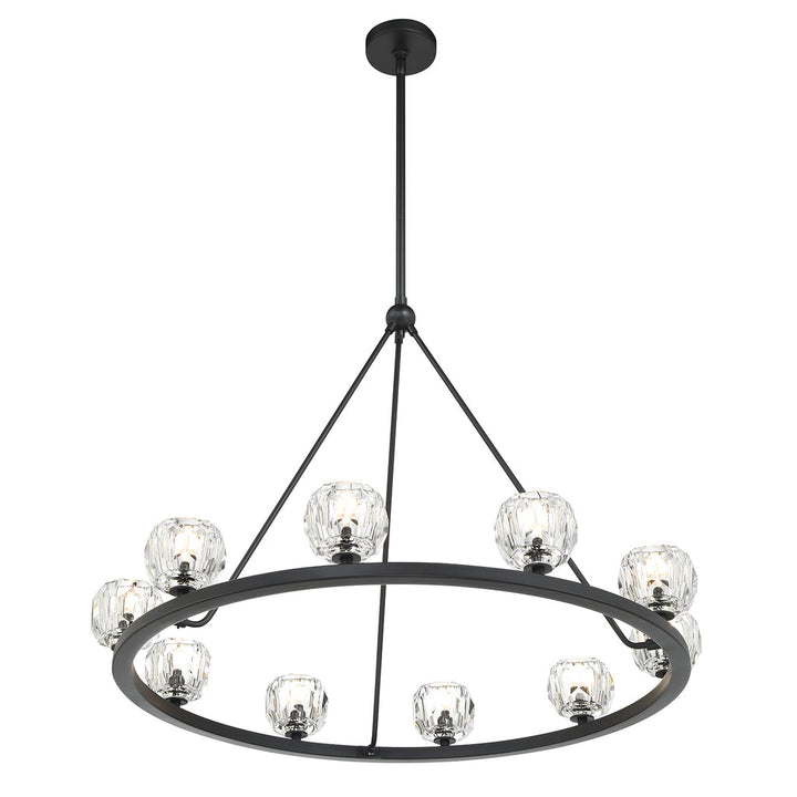 Aragon 10 Light Matte Black Chandelier Crystorama