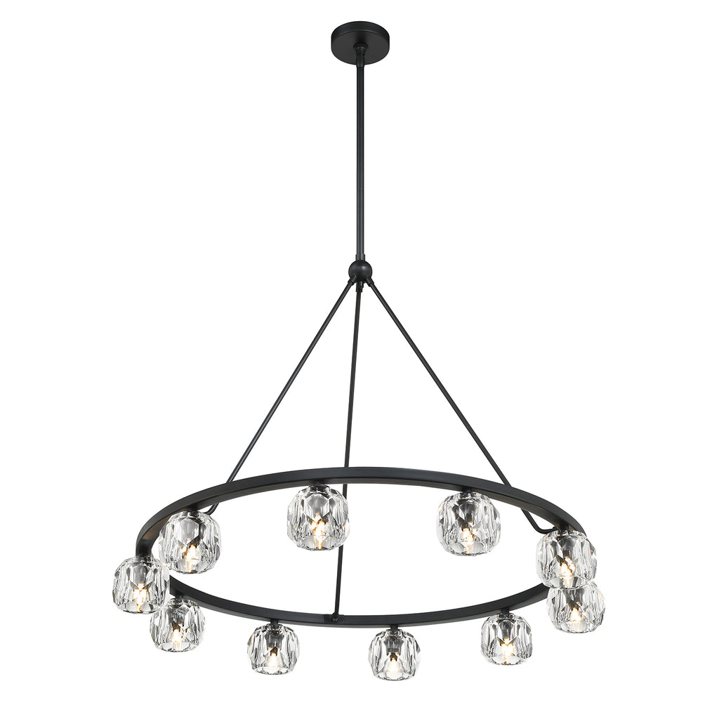 Aragon 10 Light Matte Black Chandelier Crystorama