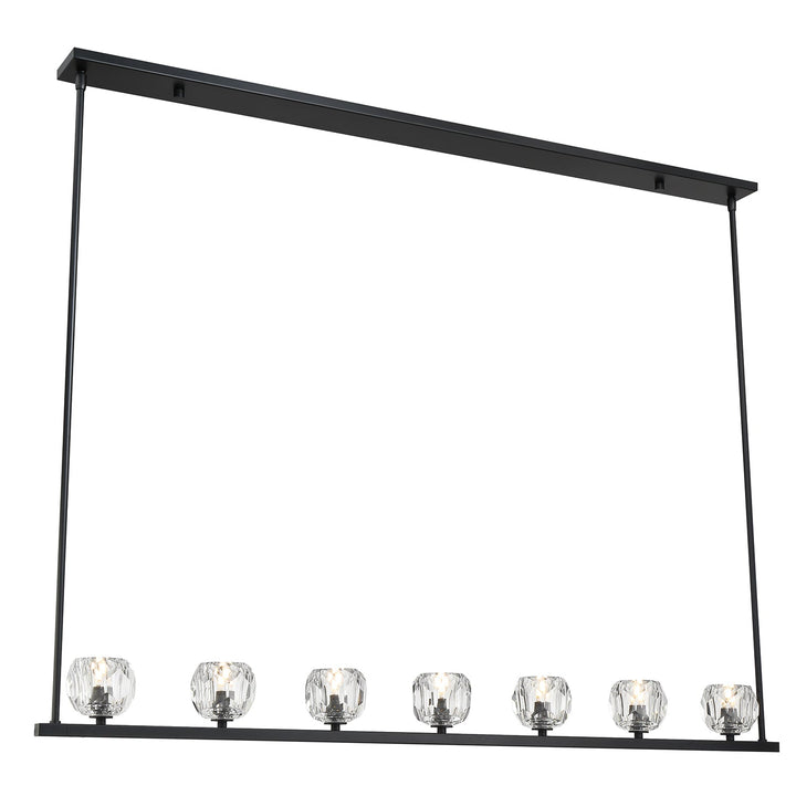 Aragon 7 Light Matte Black Chandelier Crystorama