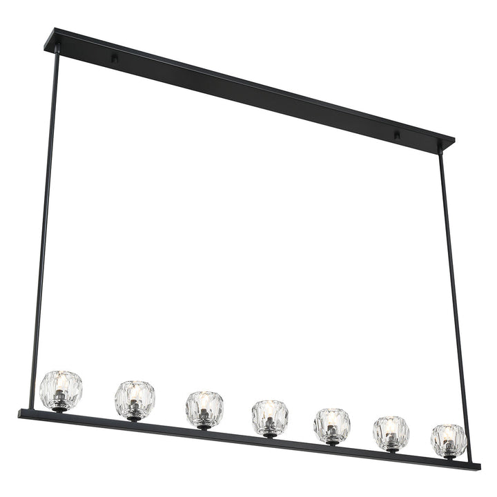 Aragon 7 Light Matte Black Chandelier Crystorama