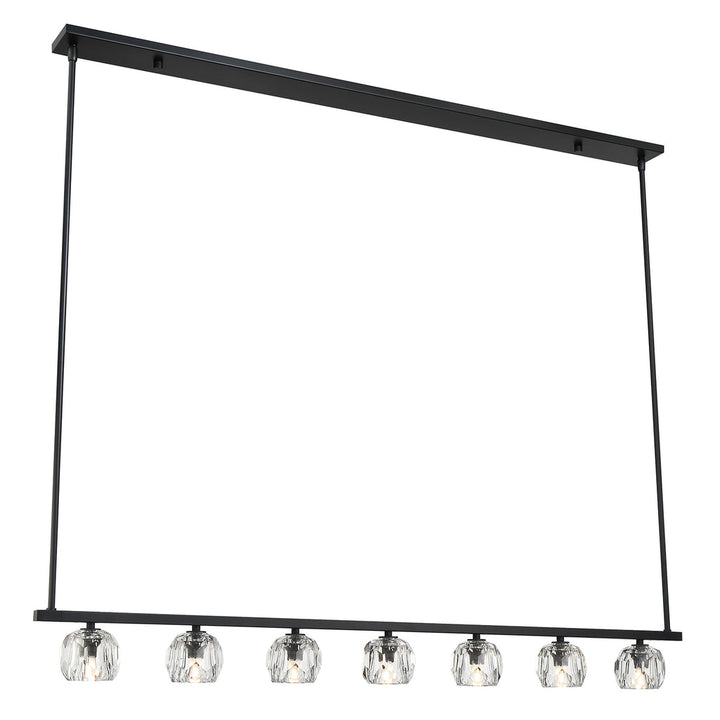 Aragon 7 Light Matte Black Chandelier Crystorama