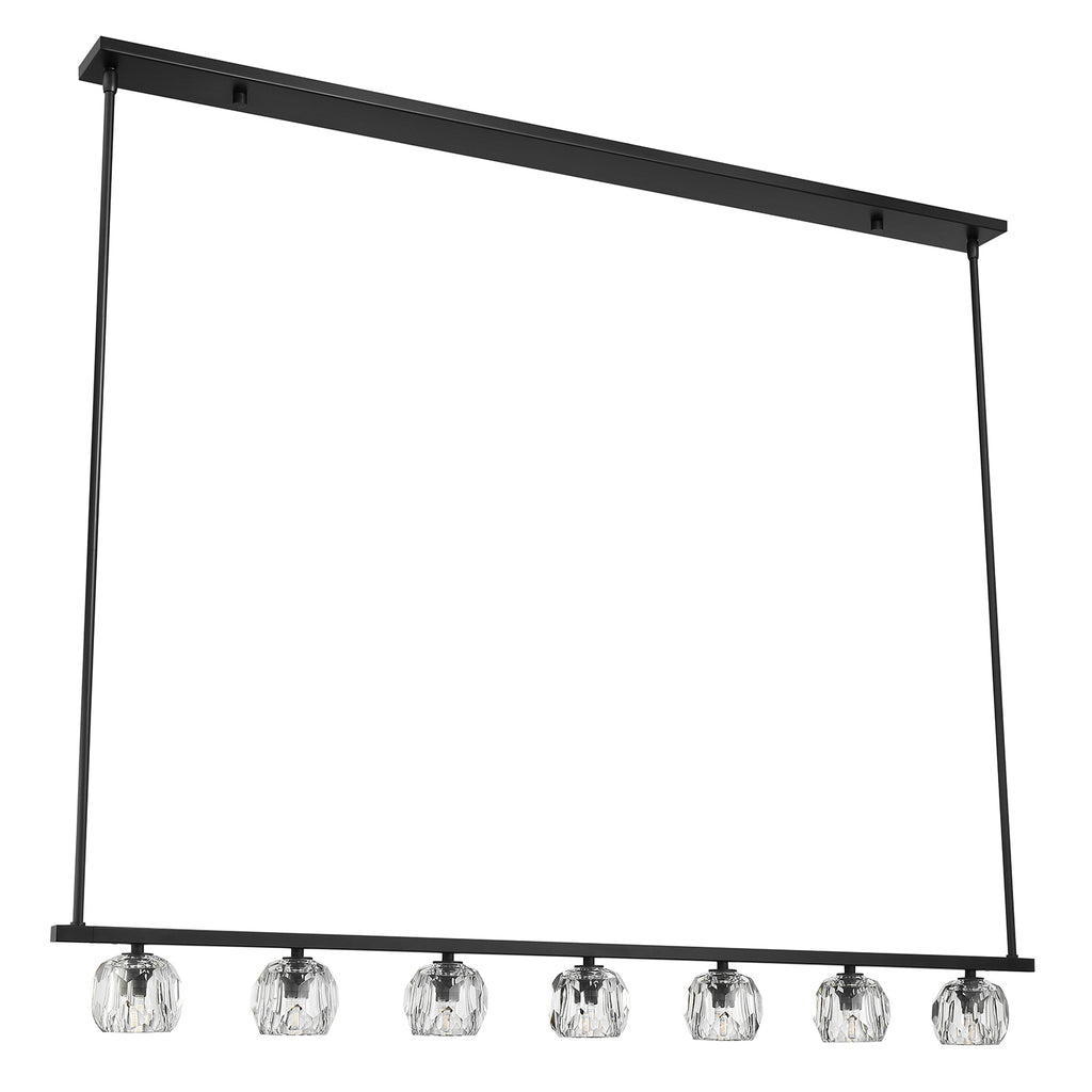 Aragon 7 Light Matte Black Chandelier Crystorama