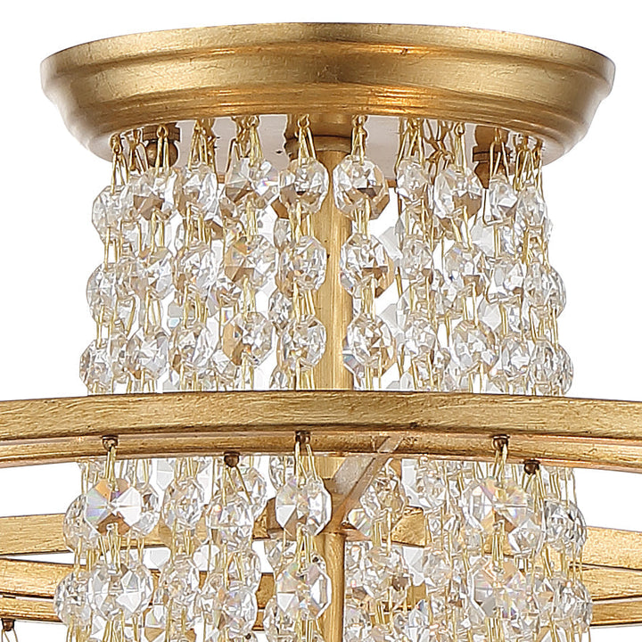 Crystorama Crystorama Arcadia 3 Light Antique Gold Semi Flush Mount