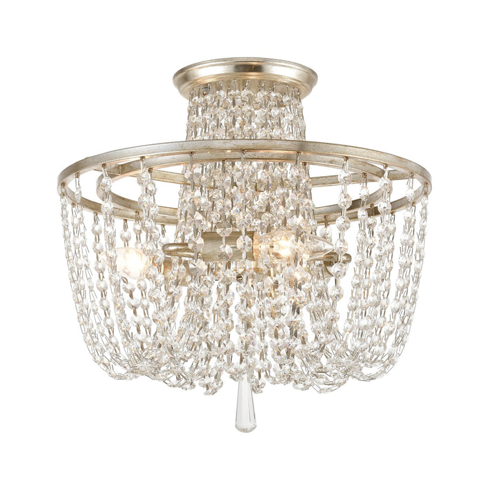 Crystorama Crystorama Arcadia 3 Light Antique Silver Semi Flush Mount