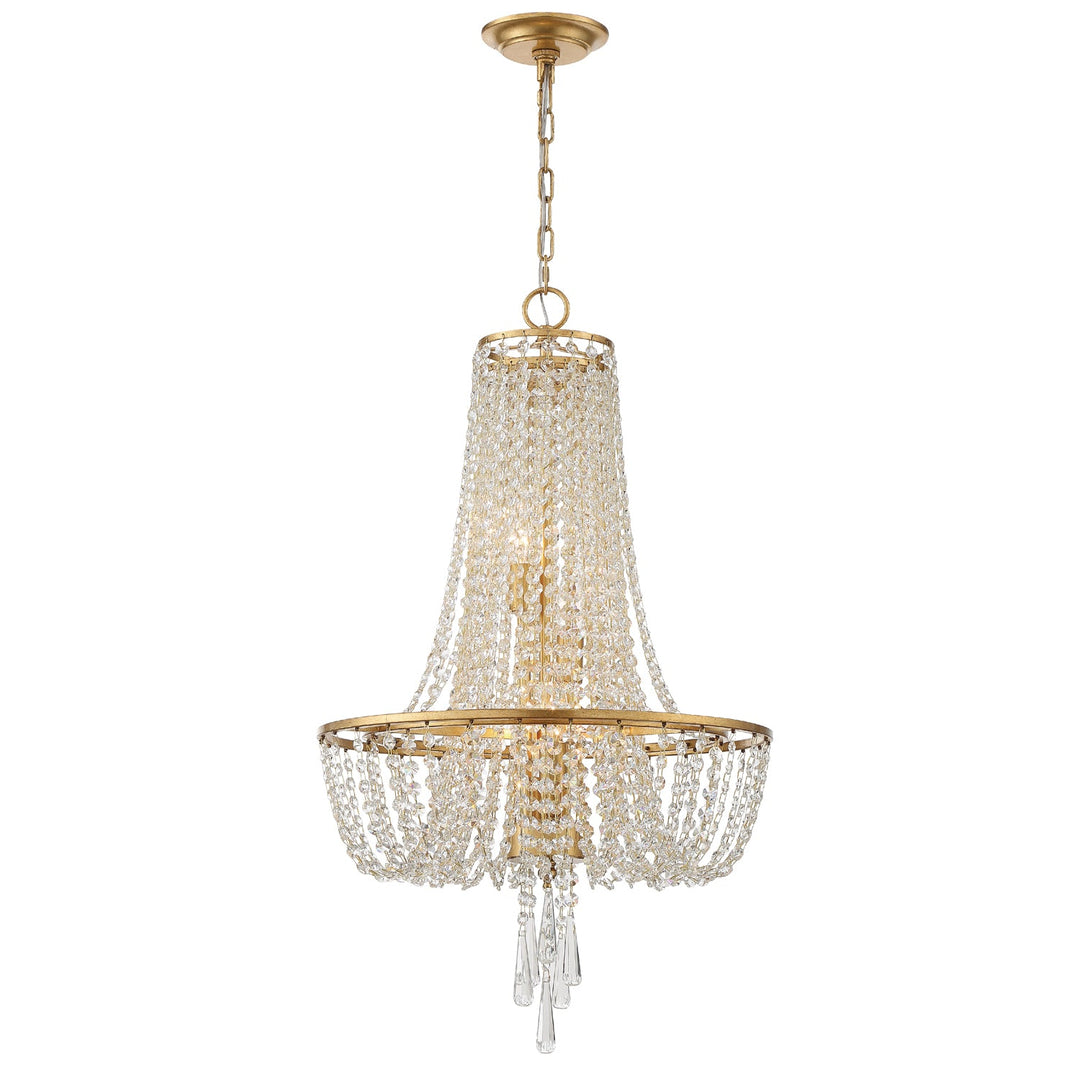 Arcadia 4 Light Antique Gold Chandelier Crystorama