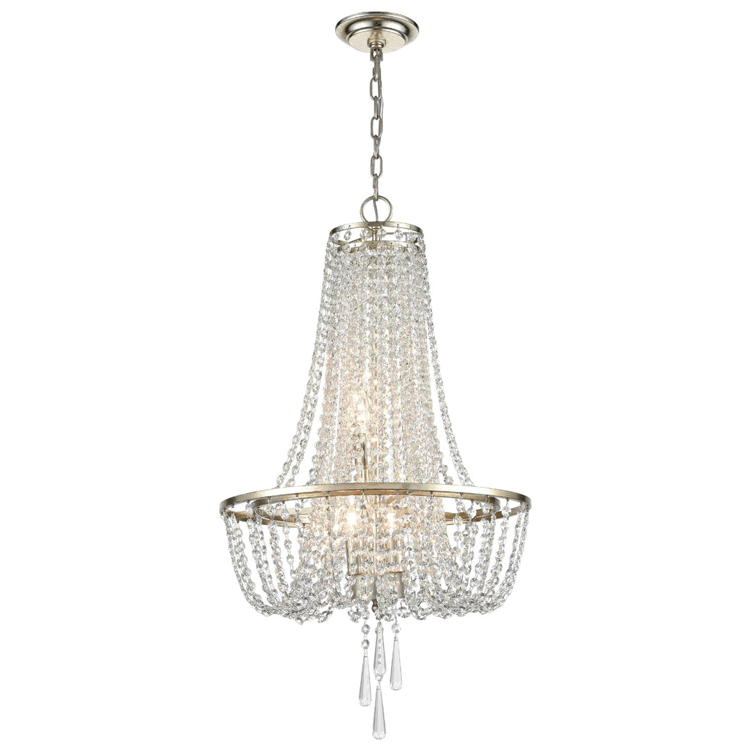 Arcadia 4 Light Antique Silver Chandelier Crystorama