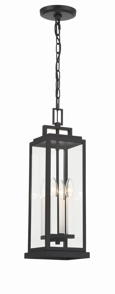 Aspen 4 Light Matte Black Outdoor Pendant Crystorama