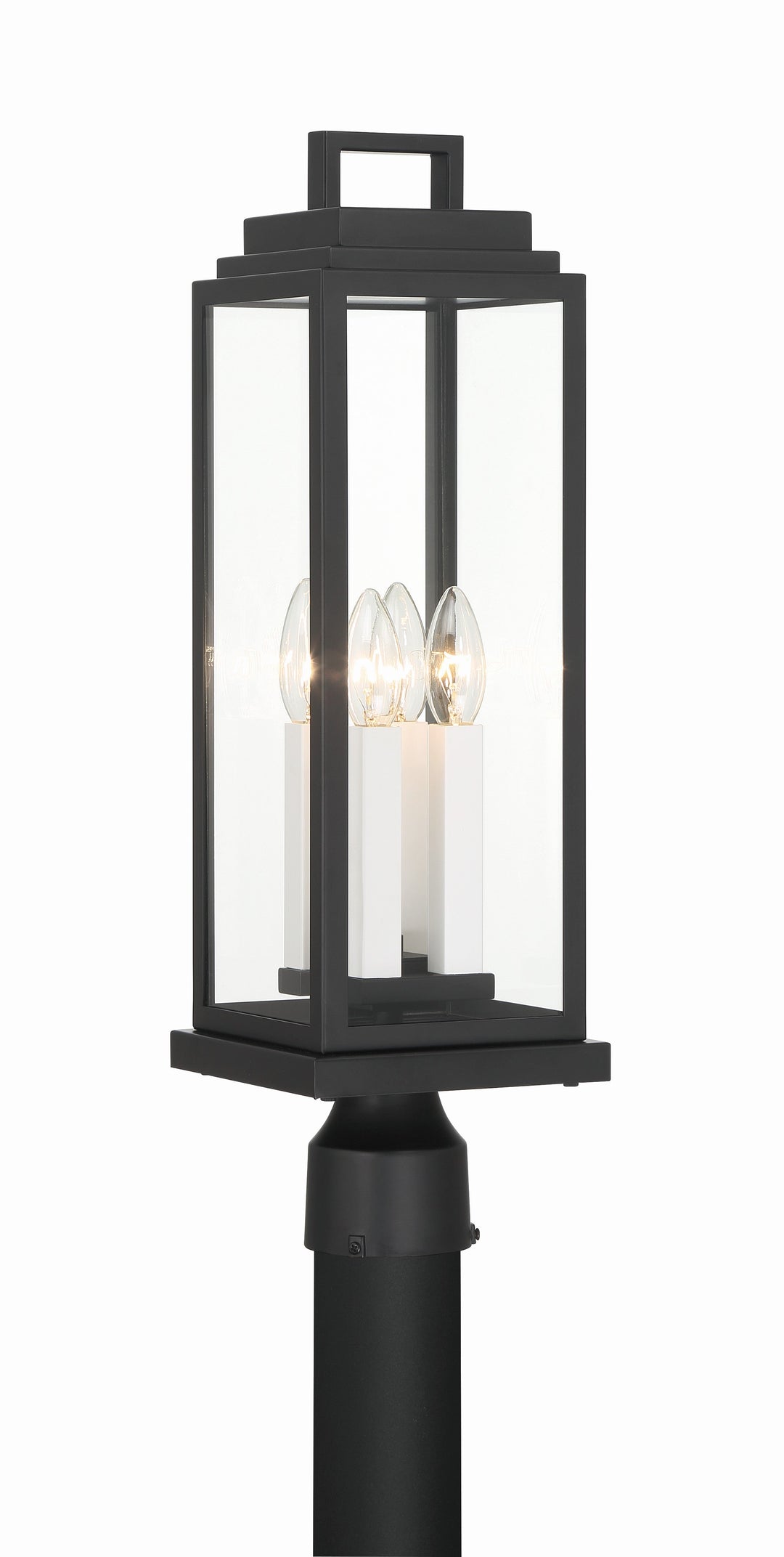 Aspen 4 Light Matte Black Outdoor Post Crystorama