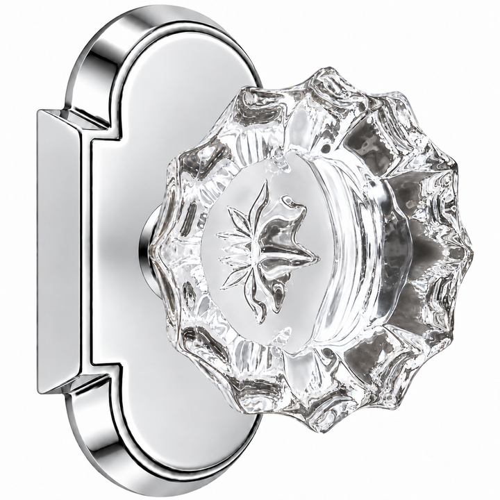 Magnifique® Arched Door Set with Crystal Fluted Knobs (Several Finishes Available)