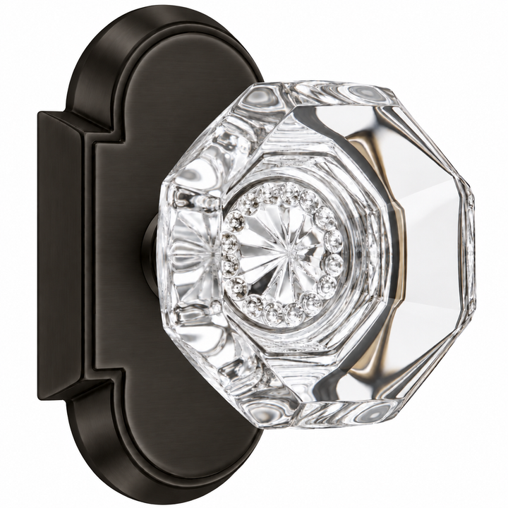 Magnifique® Arched Door Set with Crystal Octagon Knobs (Several Finishes Available)