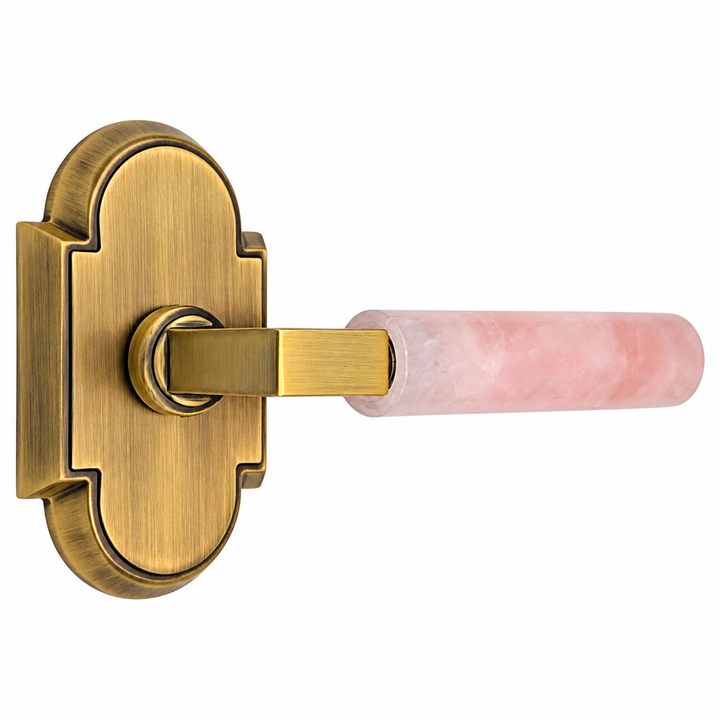 Magnifique® Arched Door Set with Modern Rose Quartz Lever (Several Finishes Available)