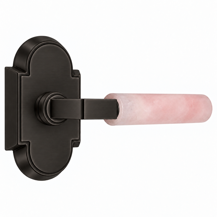 Magnifique® Arched Door Set with Modern Rose Quartz Lever (Several Finishes Available)