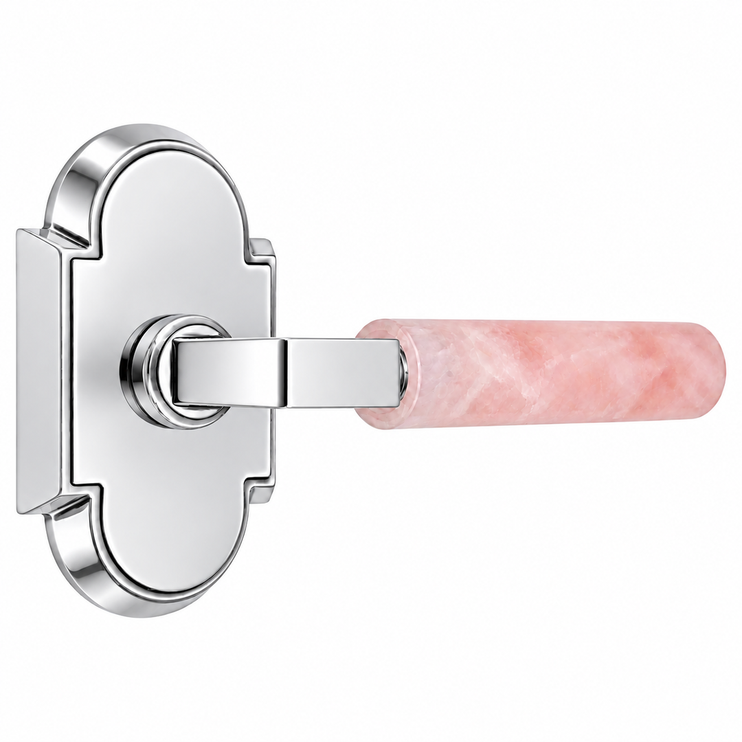 Magnifique® Arched Door Set with Modern Rose Quartz Lever (Several Finishes Available)