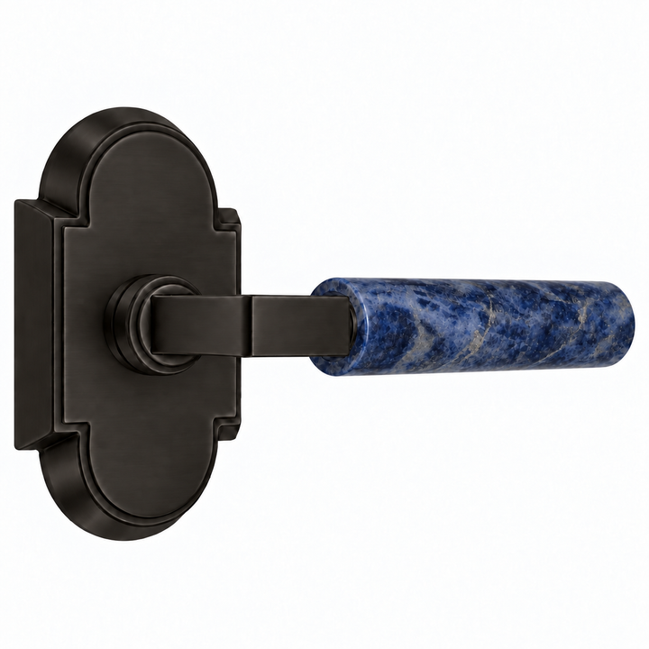 Magnifique® Arched Door Set with Modern Royal Blue Lever (Several Finishes Available)