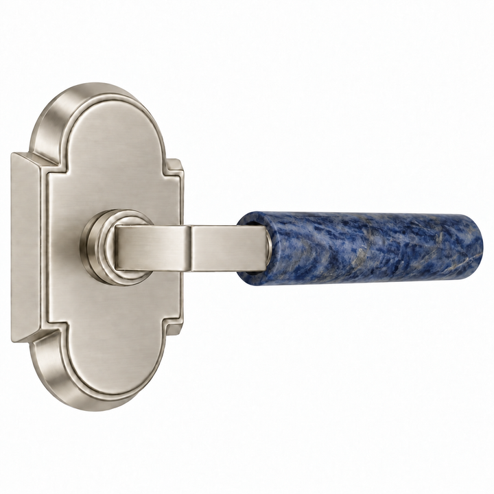 Magnifique® Arched Door Set with Modern Royal Blue Lever (Several Finishes Available)