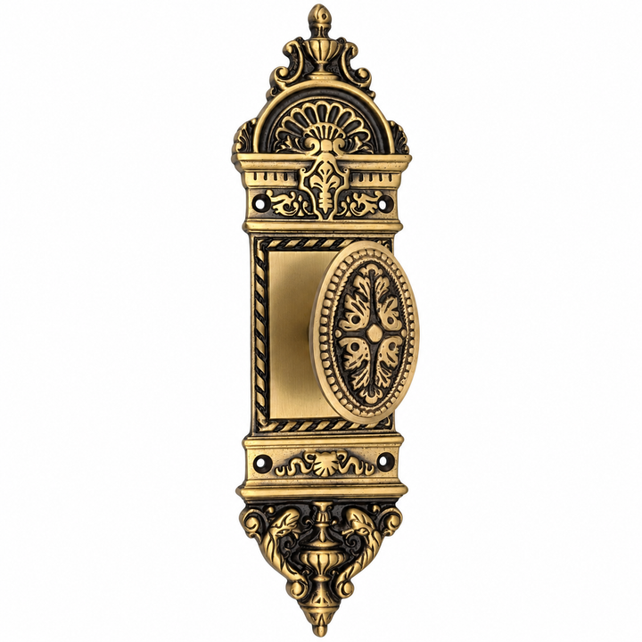 European Door Set With Beaded Style Avalon Oval Knob
