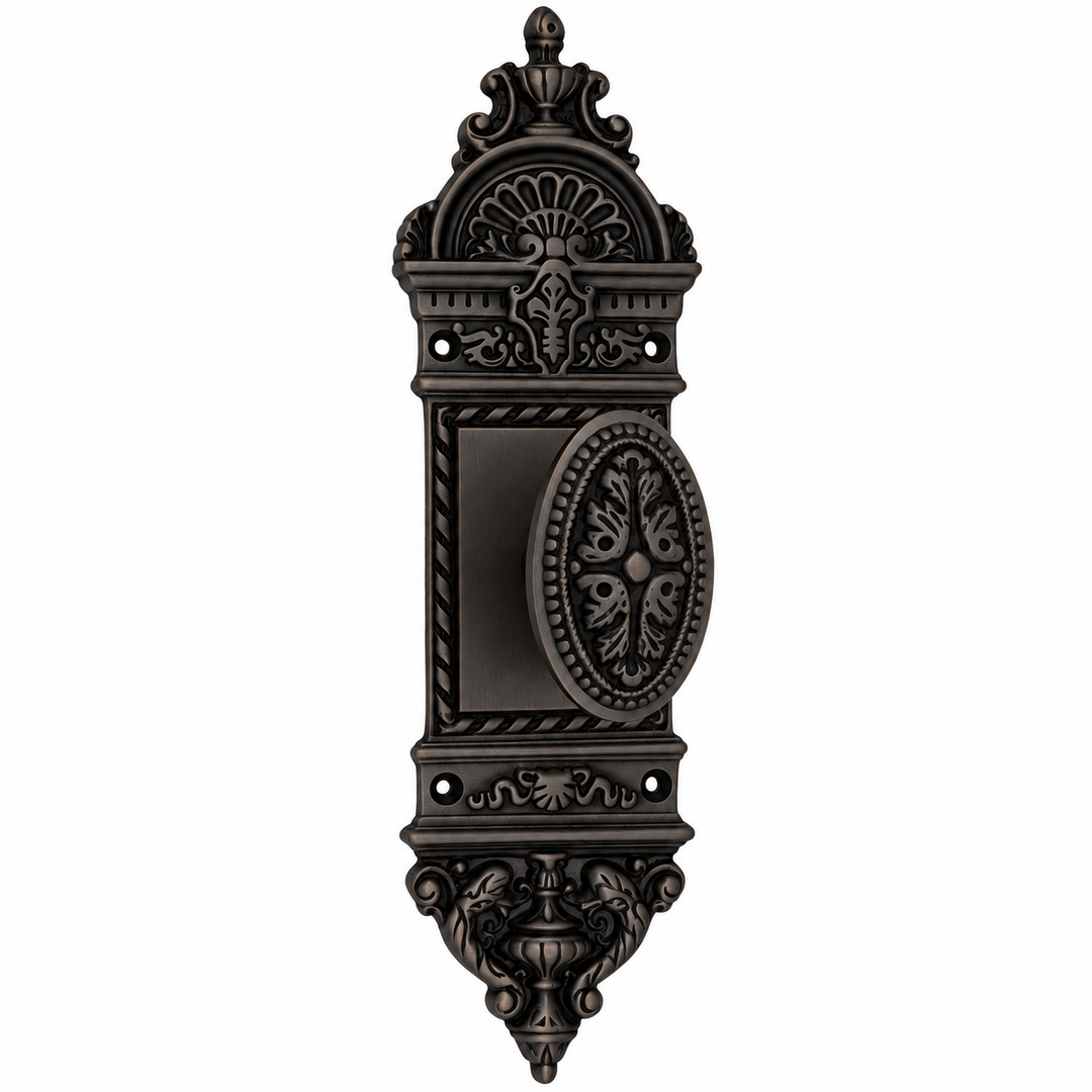 European Door Set With Beaded Style Avalon Oval Knob