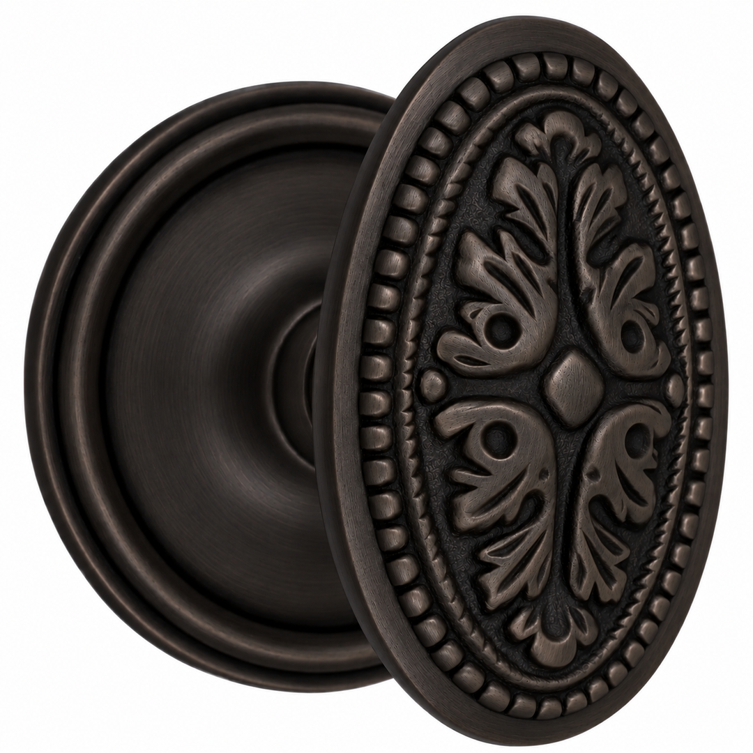 Traditional Rosette Door Set with Avalon Style Door Knobs (Several Finishes Available)