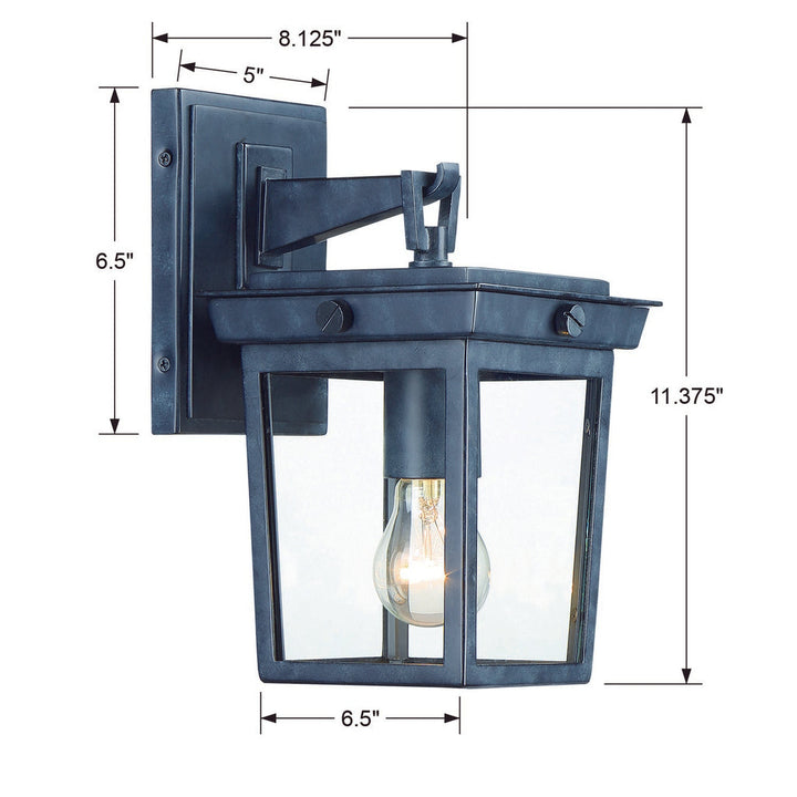 Belmont 1 Light Graphite Outdoor Sconce Crystorama