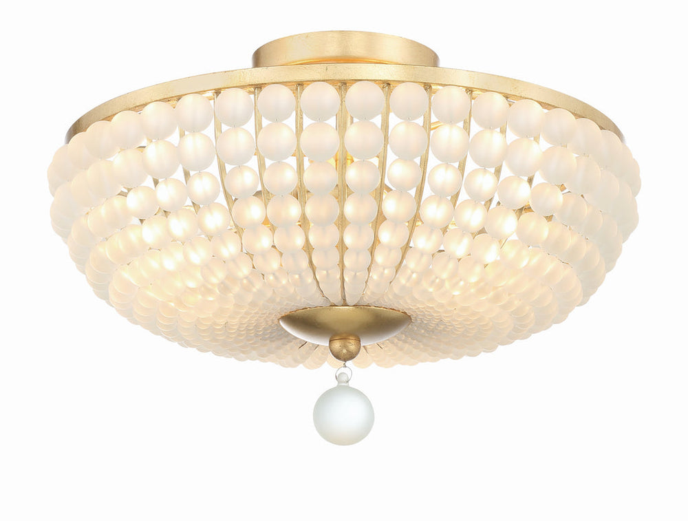 Crystorama Crystorama Bella 3 Light Antique Gold Semi Flush Mount