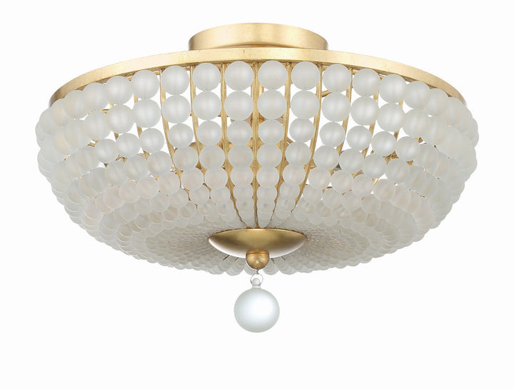 Crystorama Crystorama Bella 3 Light Antique Gold Semi Flush Mount