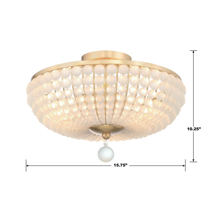 Crystorama Crystorama Bella 3 Light Antique Gold Semi Flush Mount