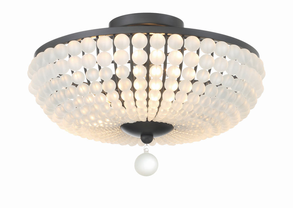 Crystorama Crystorama Bella 3 Light Matte Black Semi Flush Mount