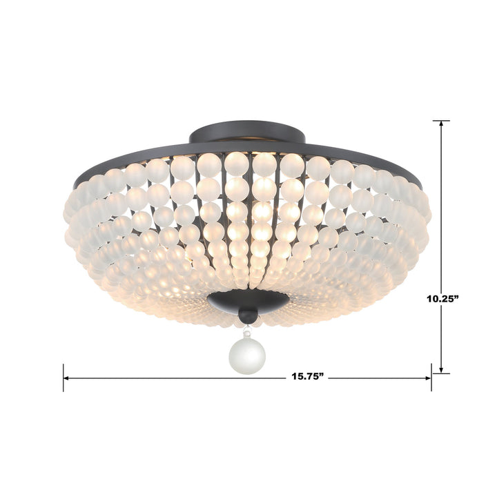 Crystorama Crystorama Bella 3 Light Matte Black Semi Flush Mount