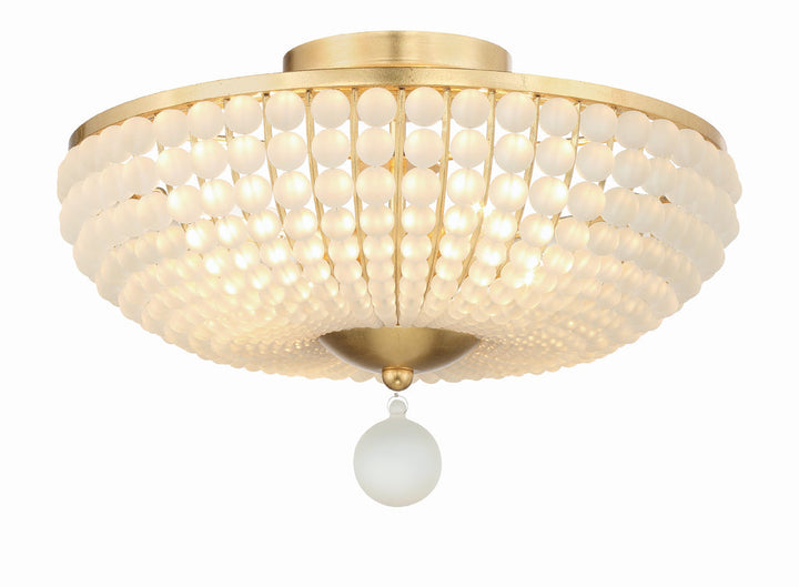 Crystorama Crystorama Bella 4 Light Antique Gold Semi Flush Mount