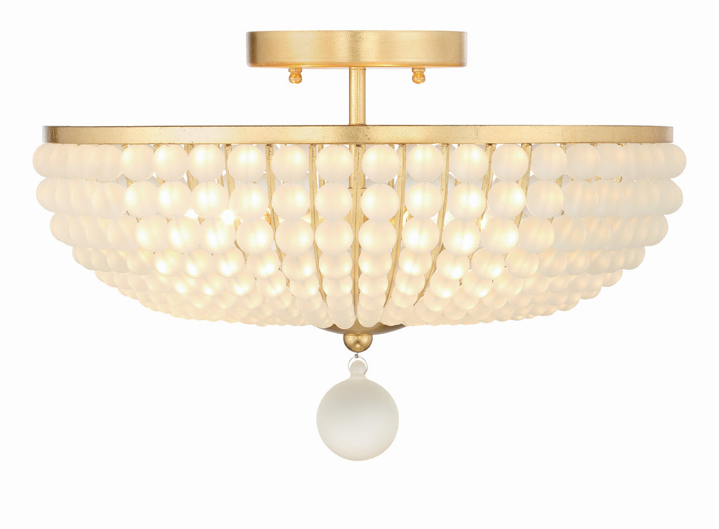 Crystorama Crystorama Bella 4 Light Antique Gold Semi Flush Mount