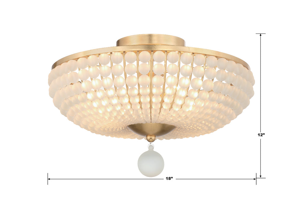 Crystorama Crystorama Bella 4 Light Antique Gold Semi Flush Mount