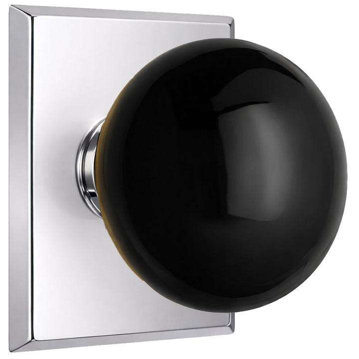 Magnifique® Rectangular Door Set with Black Porcelain Knobs (Several Finishes Available)